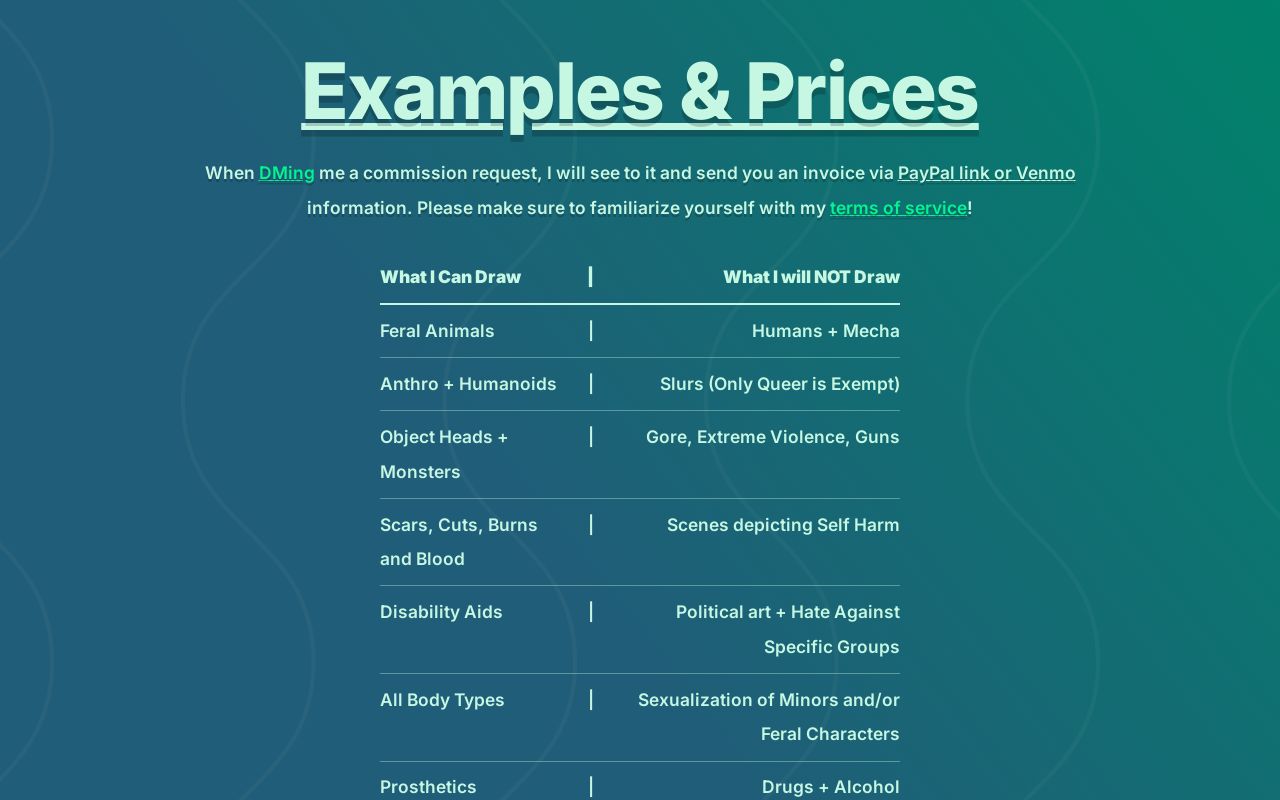 Prices & Examples